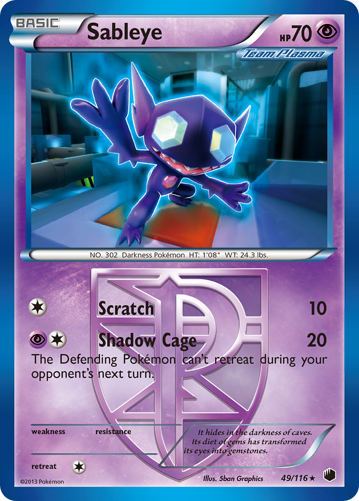 Sableye (49/116) [Black & White: Plasma Freeze] | Kessel Run Games Inc. 