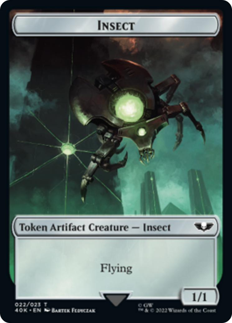 Necron Warrior // Insect Double-Sided (Surge Foil) [Warhammer 40,000 Tokens] | Kessel Run Games Inc. 