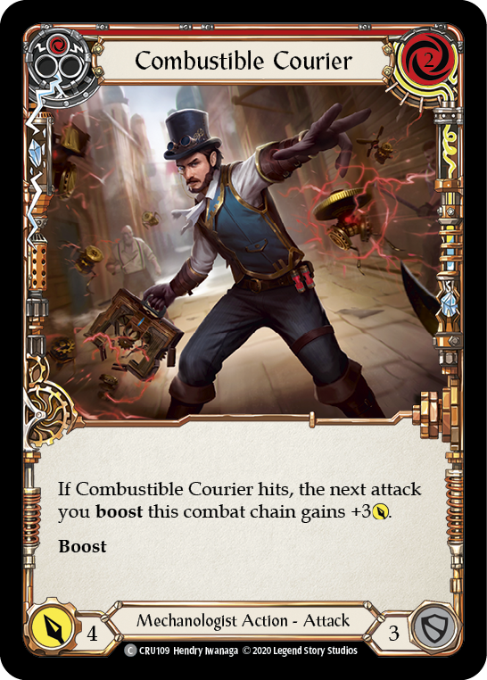 Combustible Courier (Red) [CRU109] (Crucible of War)  1st Edition Rainbow Foil | Kessel Run Games Inc. 