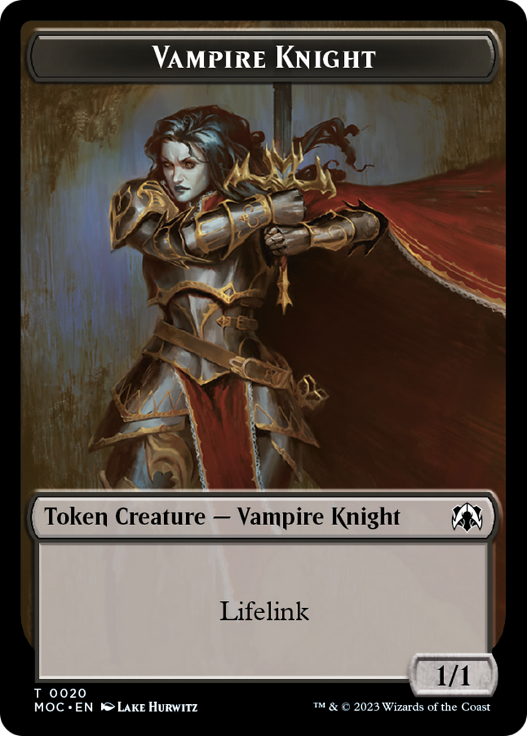 Vampire Knight // Soldier Double-Sided Token [March of the Machine Commander Tokens] | Kessel Run Games Inc. 