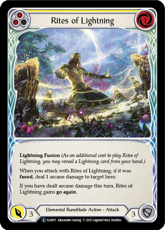 Rites of Lightning (Yellow) [U-ELE071] (Tales of Aria Unlimited)  Unlimited Rainbow Foil | Kessel Run Games Inc. 