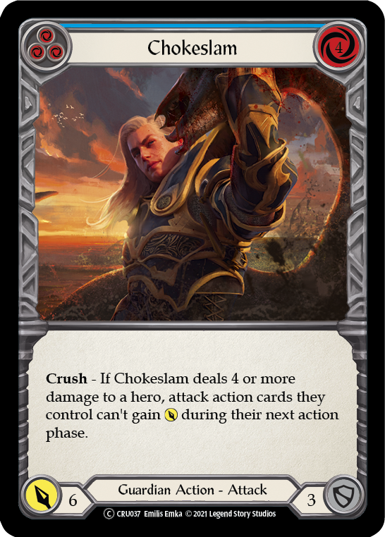 Chokeslam (Blue) [U-CRU037] (Crucible of War Unlimited)  Unlimited Rainbow Foil | Kessel Run Games Inc. 