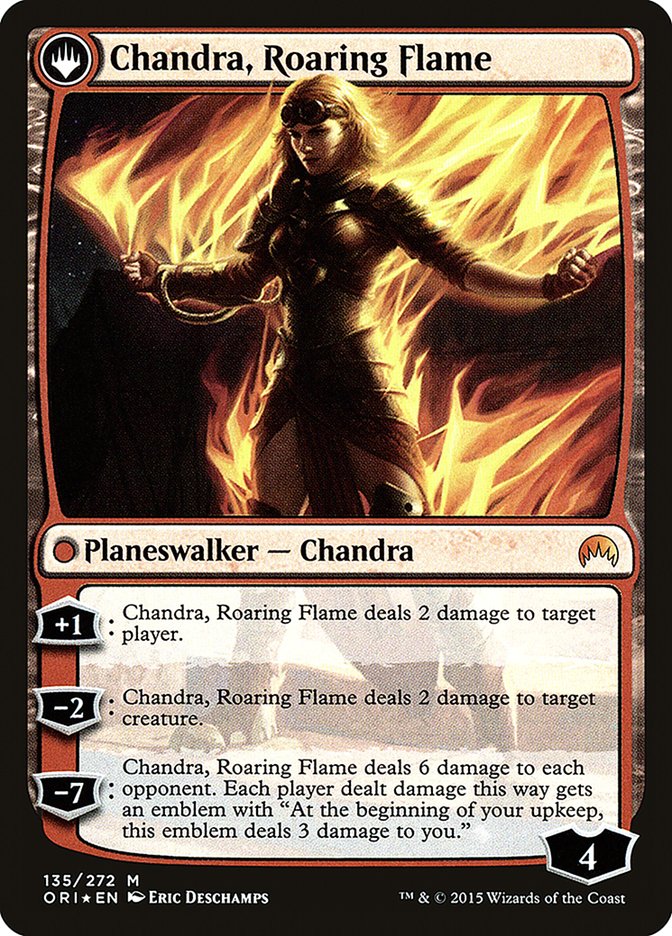 Chandra, Fire of Kaladesh // Chandra, Roaring Flame [Magic Origins Prerelease Promos] | Kessel Run Games Inc. 