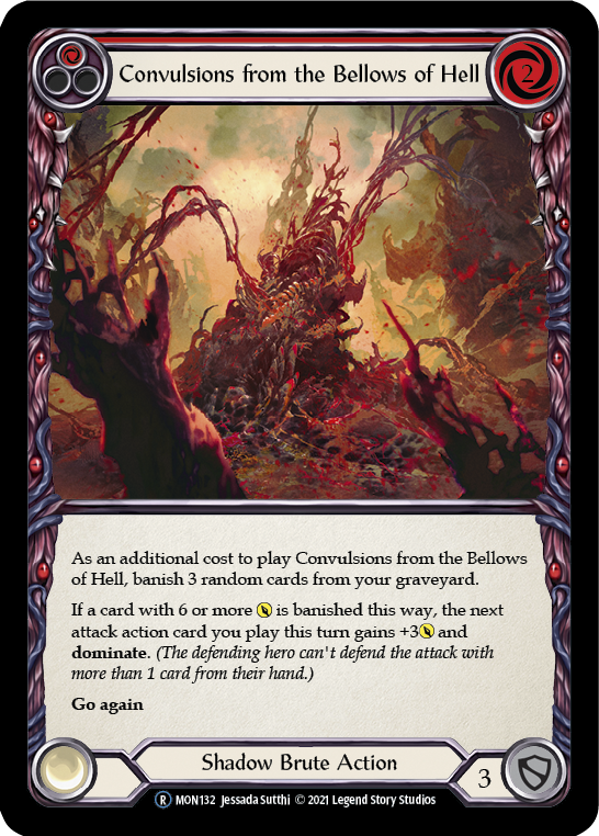 Convulsions from the Bellows of Hell (Red) [U-MON132-RF] (Monarch Unlimited)  Unlimited Rainbow Foil | Kessel Run Games Inc. 