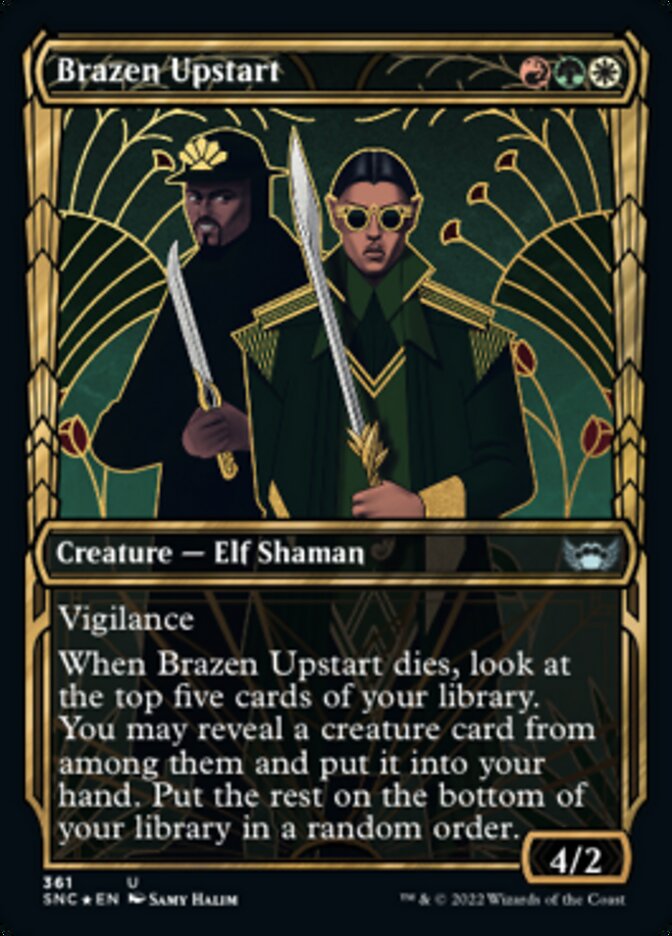 Brazen Upstart (Showcase Golden Age Gilded Foil) [Streets of New Capenna] | Kessel Run Games Inc. 