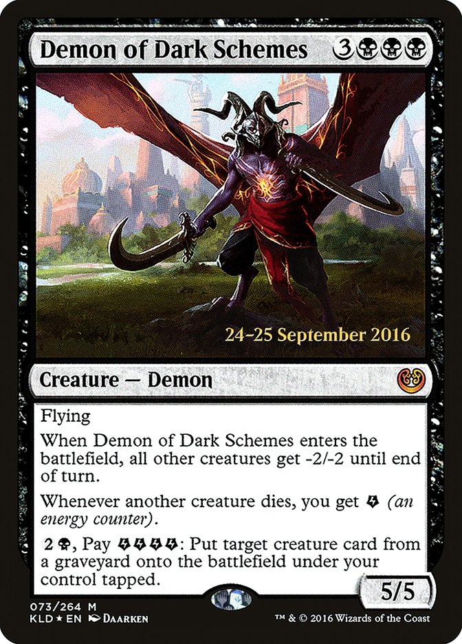 Demon of Dark Schemes [Kaladesh Prerelease Promos] | Kessel Run Games Inc. 