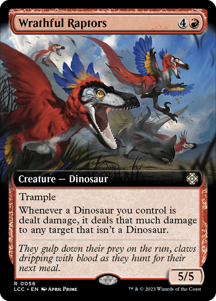 Wrathful Raptors (Extended Art) [The Lost Caverns of Ixalan Commander] | Kessel Run Games Inc. 