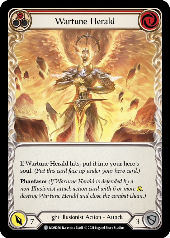 Wartune Herald (Red) [MON026-RF] (Monarch)  1st Edition Rainbow Foil | Kessel Run Games Inc. 