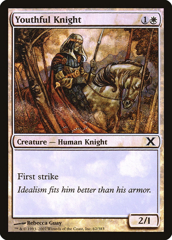 Youthful Knight (Premium Foil) [Tenth Edition] | Kessel Run Games Inc. 