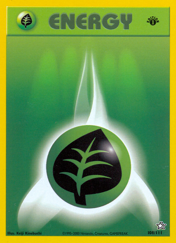 Grass Energy (108/111) [Neo Genesis 1st Edition] | Kessel Run Games Inc. 