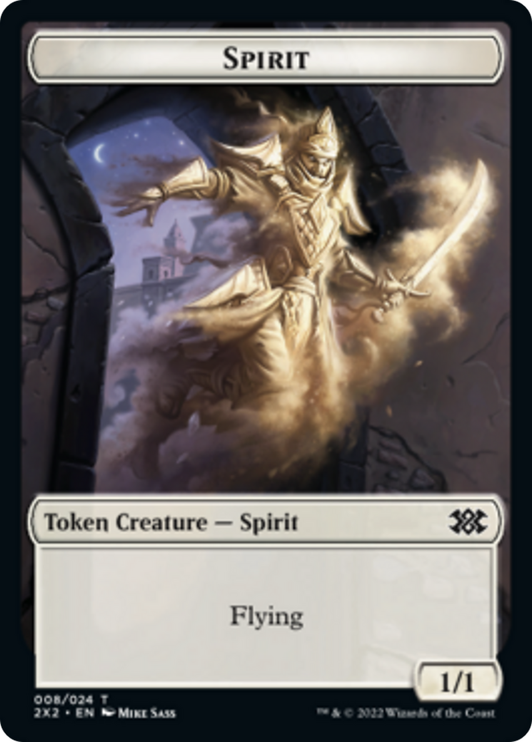 Wrenn and Six Emblem // Spirit (008) Double-Sided Token [Double Masters 2022 Tokens] | Kessel Run Games Inc. 