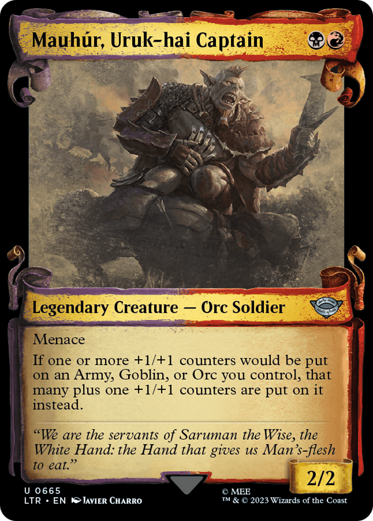 Mauhur, Uruk-hai Captain [The Lord of the Rings: Tales of Middle-Earth Showcase Scrolls] | Kessel Run Games Inc. 