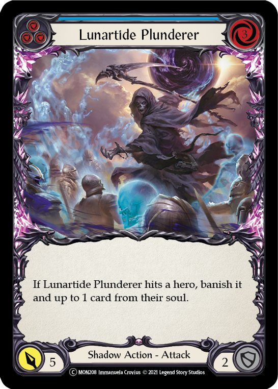 Lunartide Plunderer (Blue) [U-MON208-RF] (Monarch Unlimited)  Unlimited Rainbow Foil | Kessel Run Games Inc. 