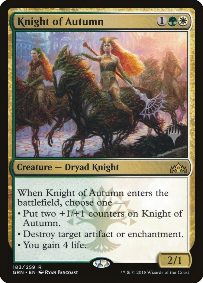 Knight of Autumn (Promo Pack) [Guilds of Ravnica Promos] | Kessel Run Games Inc. 