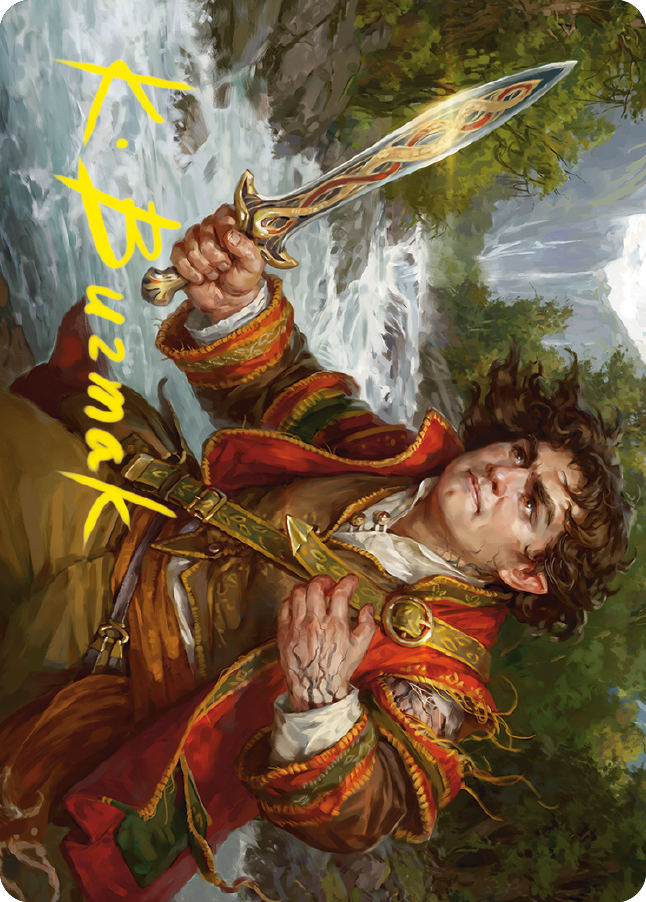 Frodo Baggins Art Card (16/81) (Gold-Stamped Signature) [The Lord of the Rings: Tales of Middle-earth Art Series] | Kessel Run Games Inc. 