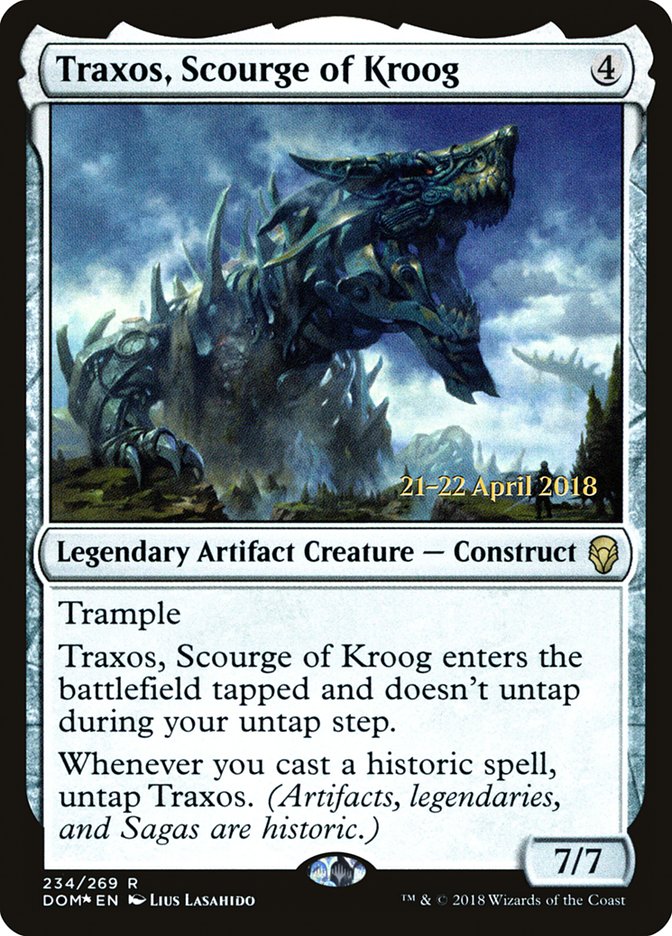 Traxos, Scourge of Kroog [Dominaria Prerelease Promos] | Kessel Run Games Inc. 