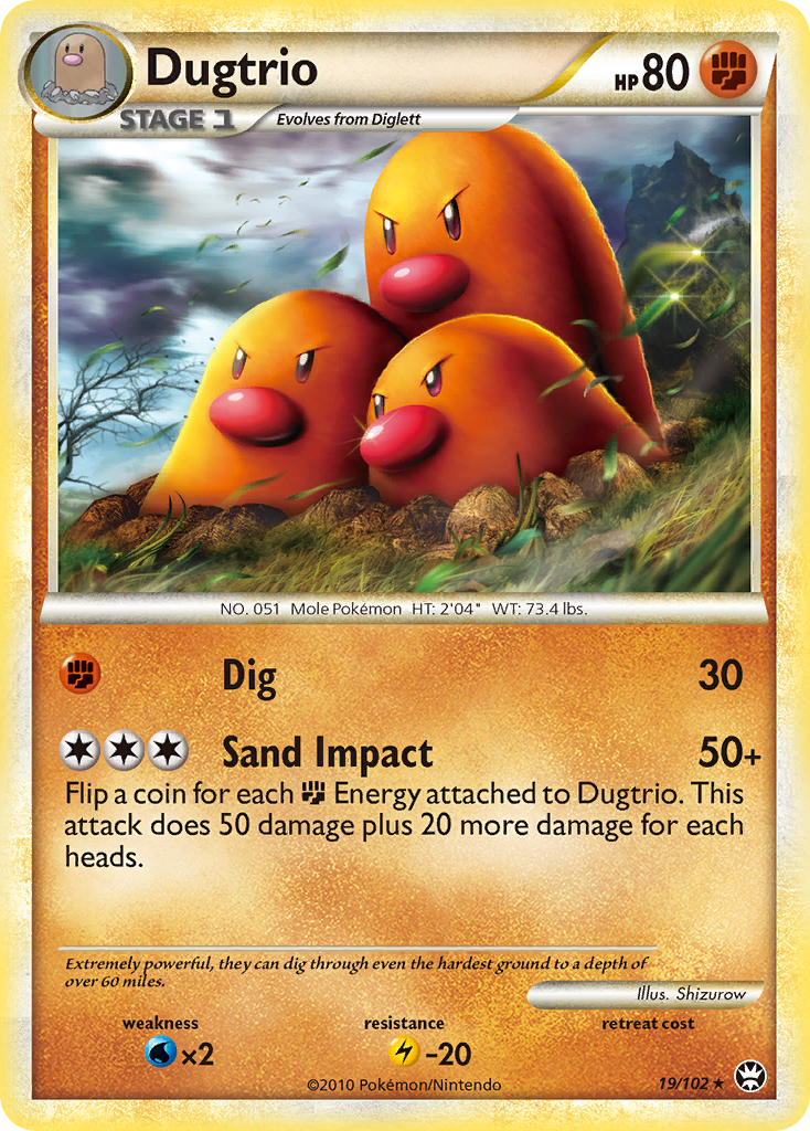 Dugtrio (19/102) [HeartGold & SoulSilver: Triumphant] | Kessel Run Games Inc. 