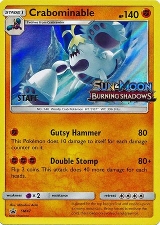 Crabominable (SM47) (Staff Prerelease Promo) [Sun & Moon: Black Star Promos] | Kessel Run Games Inc. 