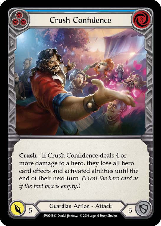 Crush Confidence (Blue) [BVO018-C] (Bravo Hero Deck)  1st Edition Normal | Kessel Run Games Inc. 