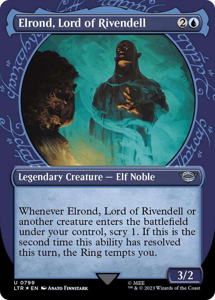 Elrond, Lord of Rivendell (Showcase) (Surge Foil) [The Lord of the Rings: Tales of Middle-Earth] | Kessel Run Games Inc. 