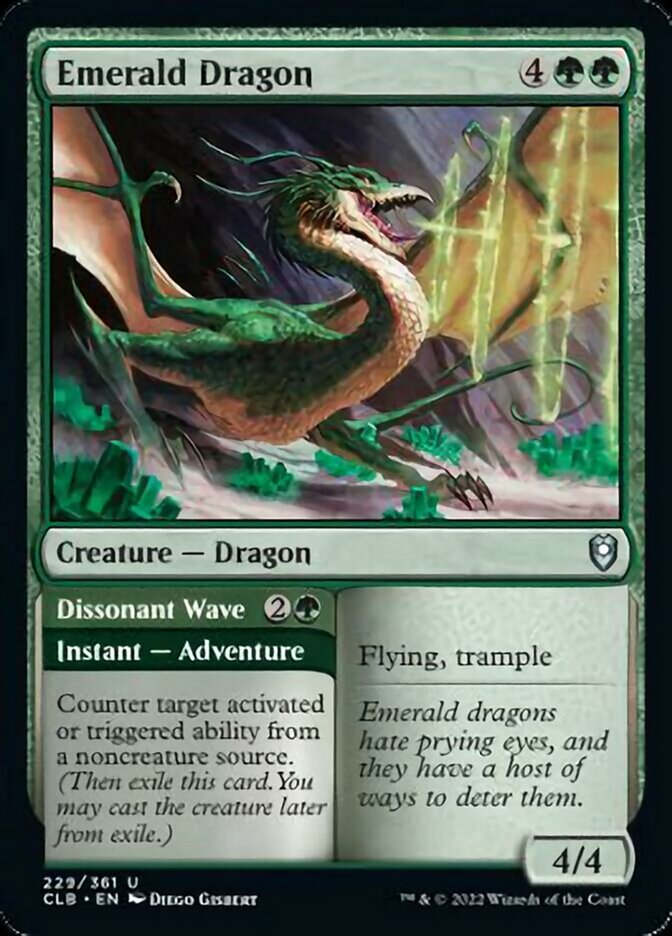 Emerald Dragon // Dissonant Wave [Commander Legends: Battle for Baldur's Gate] | Kessel Run Games Inc. 