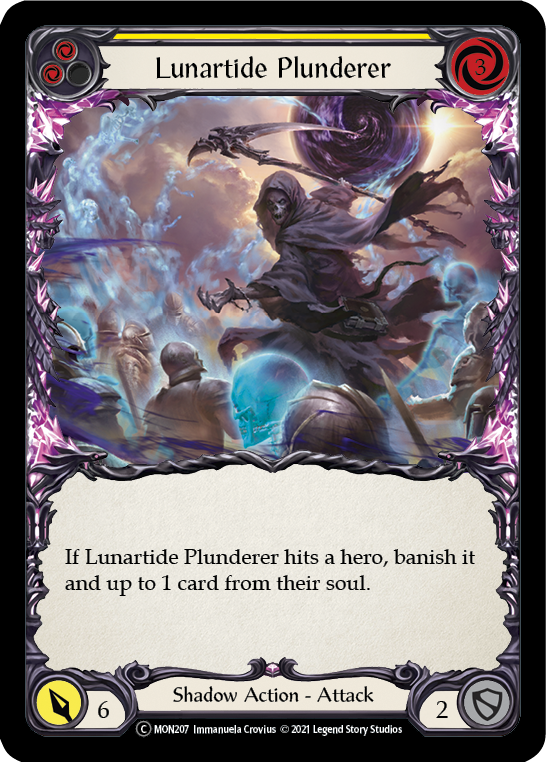 Lunartide Plunderer (Yellow) [U-MON207-RF] (Monarch Unlimited)  Unlimited Rainbow Foil | Kessel Run Games Inc. 