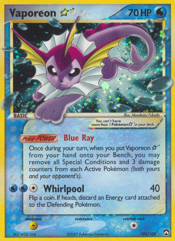 Vaporeon Star (102/108) [EX: Power Keepers] | Kessel Run Games Inc. 