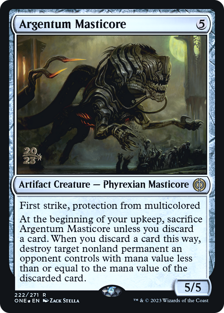 Argentum Masticore [Phyrexia: All Will Be One Prerelease Promos] | Kessel Run Games Inc. 