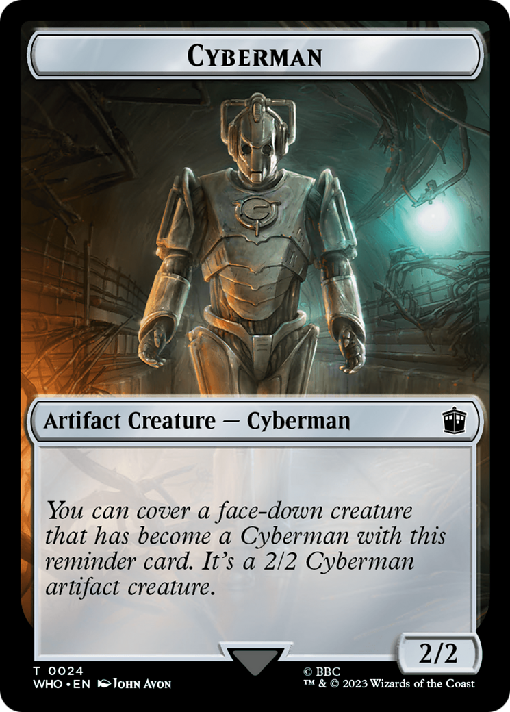 Alien Rhino // Cyberman Double-Sided Token [Doctor Who Tokens] | Kessel Run Games Inc. 