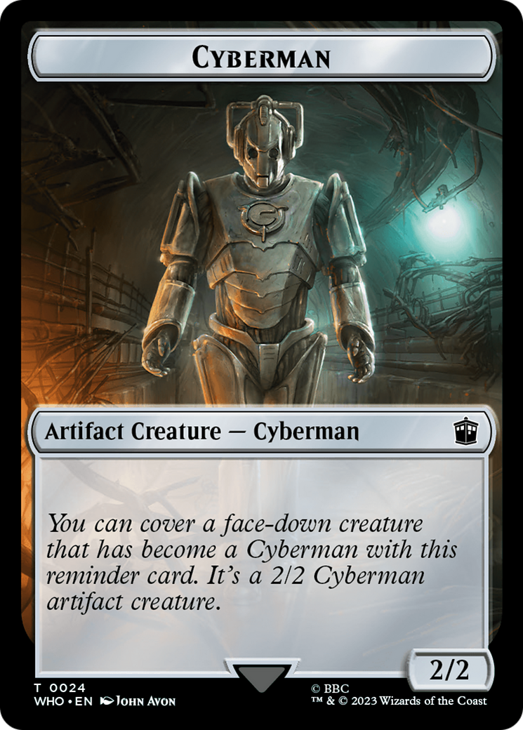 Soldier // Cyberman Double-Sided Token [Doctor Who Tokens] | Kessel Run Games Inc. 