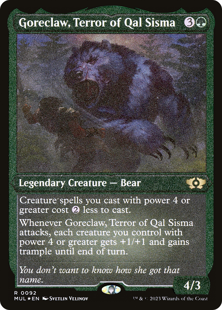 Goreclaw, Terror of Qal Sisma (Foil Etched) [Multiverse Legends] | Kessel Run Games Inc. 