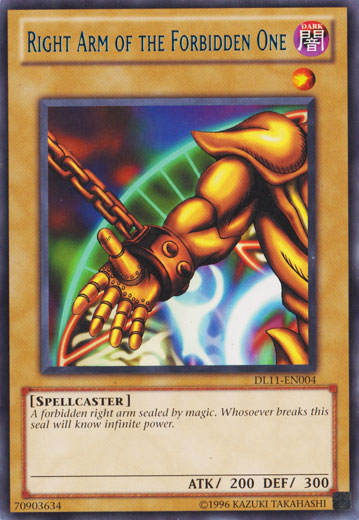 Right Arm of the Forbidden One (Blue) [DL11-EN004] Rare | Kessel Run Games Inc. 