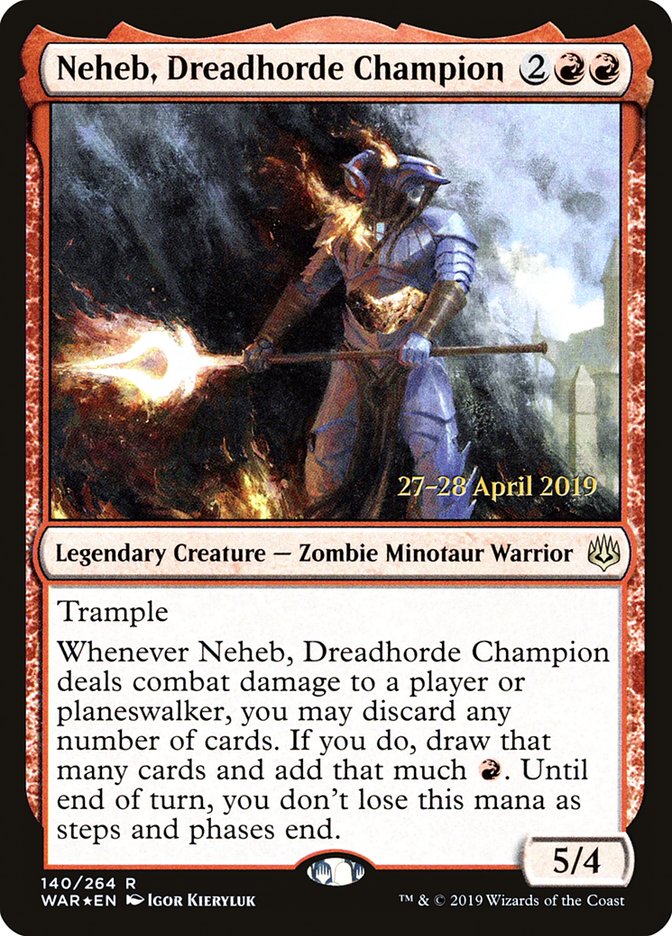 Neheb, Dreadhorde Champion [War of the Spark Prerelease Promos] | Kessel Run Games Inc. 