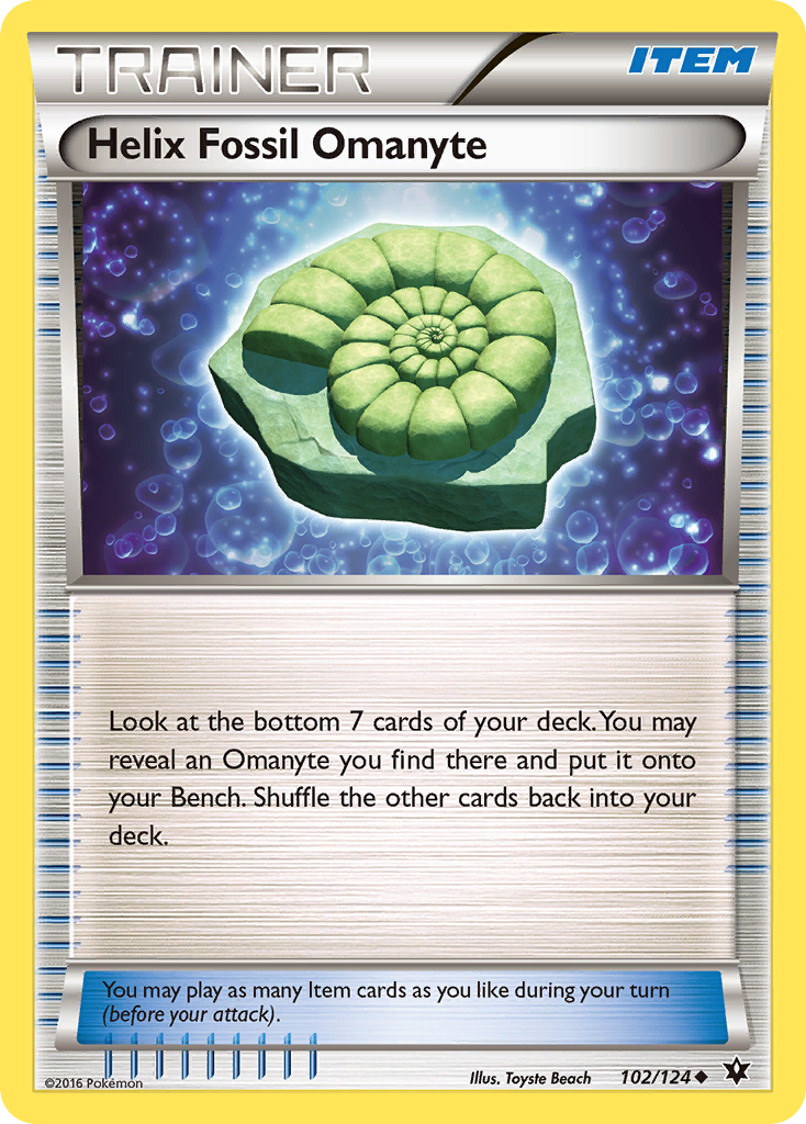 Helix Fossil Omanyte (102/124) [XY: Fates Collide] | Kessel Run Games Inc. 