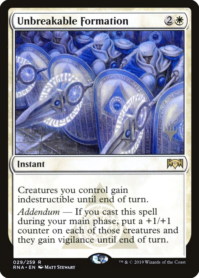 Unbreakable Formation (Promo Pack) [Ravnica Allegiance Promos] | Kessel Run Games Inc. 