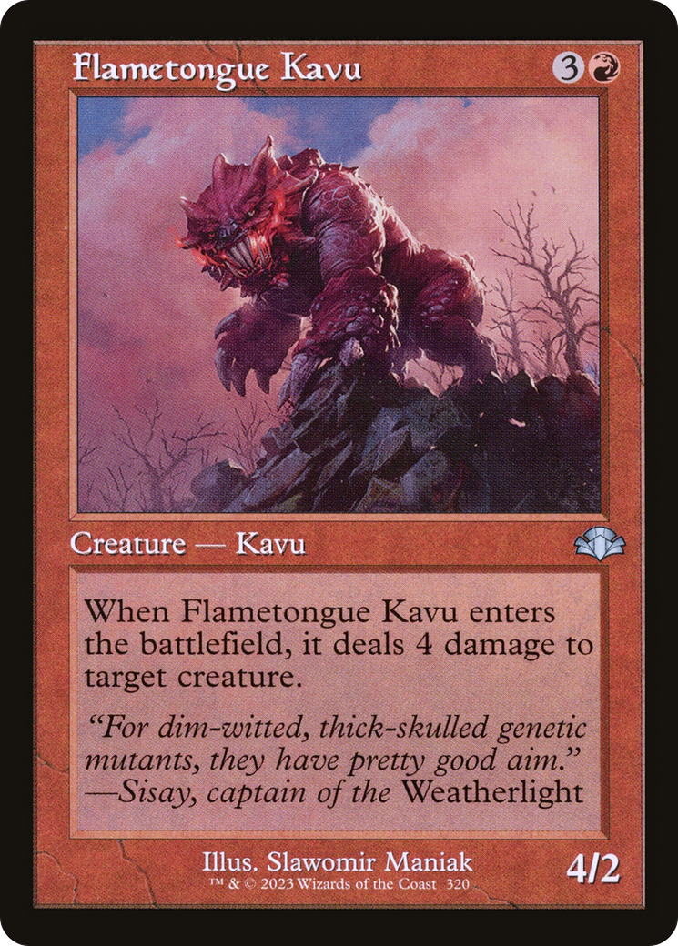 Flametongue Kavu (Retro) [Dominaria Remastered] | Kessel Run Games Inc. 