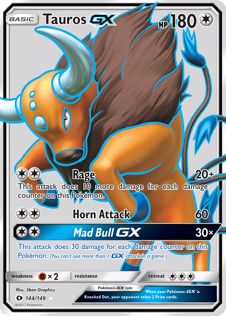 Tauros GX (144/149) [Sun & Moon: Base Set] | Kessel Run Games Inc. 