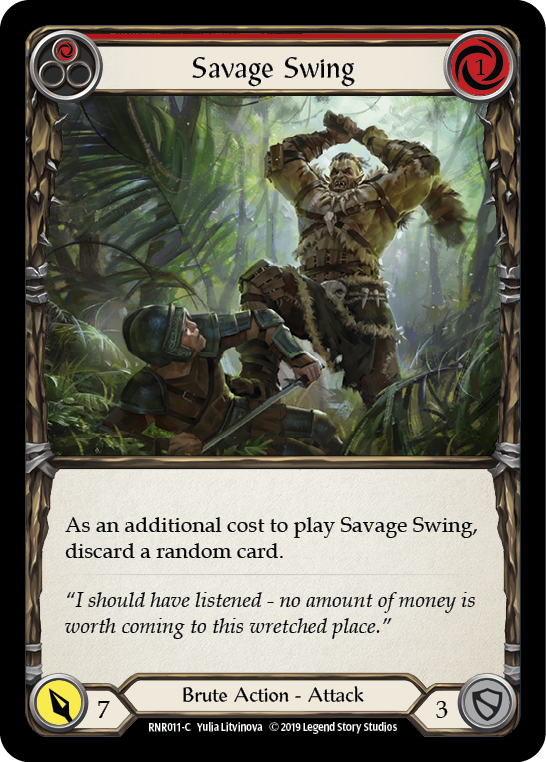 Savage Swing (Red) [RNR011-C] (Rhinar Hero Deck)  1st Edition Normal | Kessel Run Games Inc. 