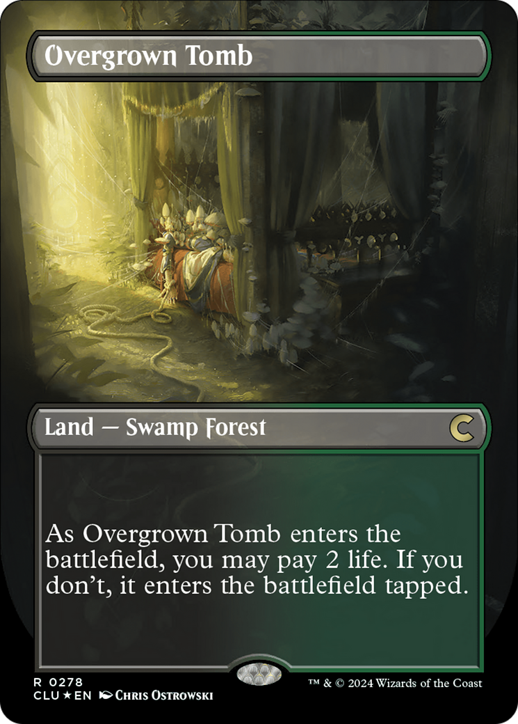 Overgrown Tomb (Borderless) [Ravnica: Clue Edition] | Kessel Run Games Inc. 