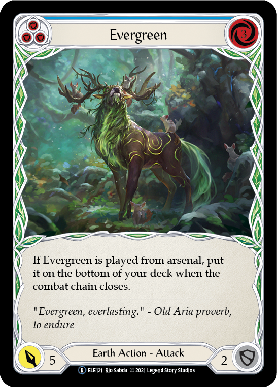 Evergreen (Blue) [U-ELE121] (Tales of Aria Unlimited)  Unlimited Rainbow Foil | Kessel Run Games Inc. 