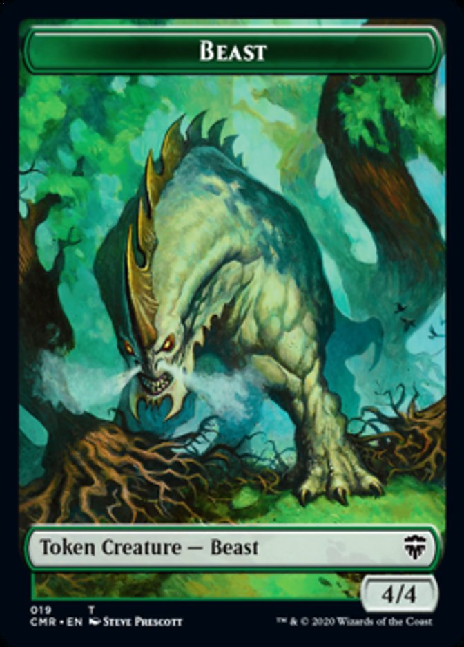 Beast (18) // Beast (19) Double-Sided Token [Commander Legends Tokens] | Kessel Run Games Inc. 