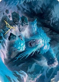 Icehide Troll Art Card (Gold-Stamped Signature) [Kaldheim Art Series] | Kessel Run Games Inc. 