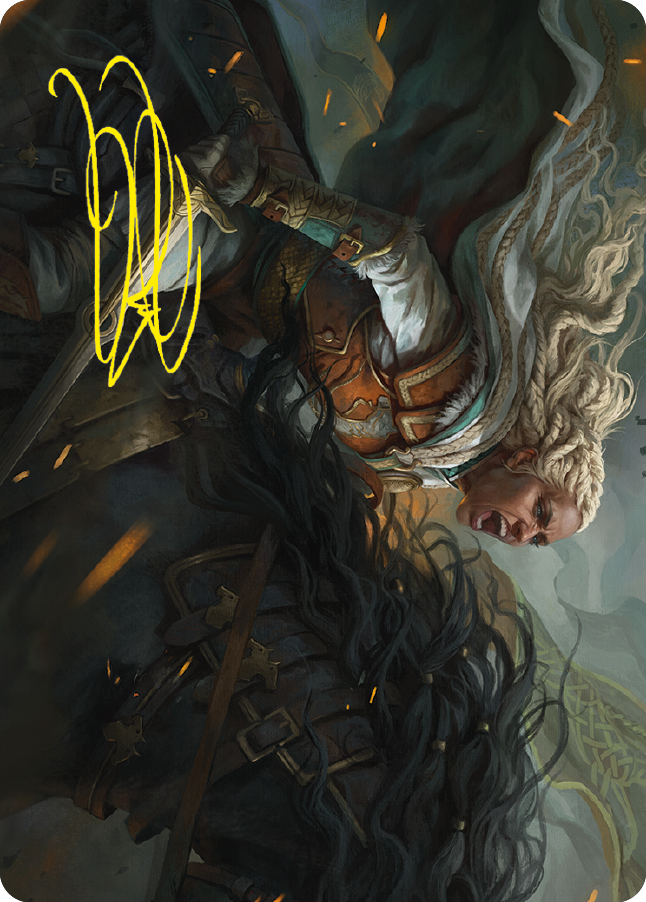 Eowyn, Fearless Knight Art Card (Gold-Stamped Signature) [The Lord of the Rings: Tales of Middle-earth Art Series] | Kessel Run Games Inc. 