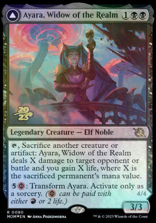 Ayara, Widow of the Realm // Ayara, Furnace Queen [March of the Machine Prerelease Promos] | Kessel Run Games Inc. 