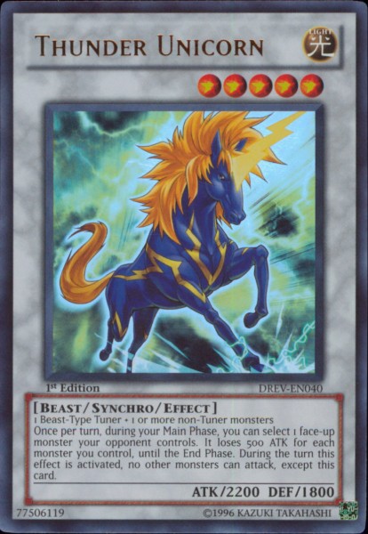 Thunder Unicorn [DREV-EN040] Ultra Rare | Kessel Run Games Inc. 