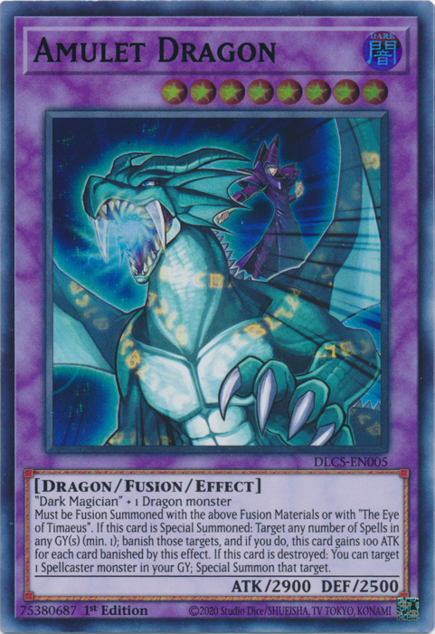 Amulet Dragon (Green) [DLCS-EN005] Ultra Rare | Kessel Run Games Inc. 