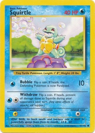 Squirtle (63/102) [Base Set Unlimited] | Kessel Run Games Inc. 