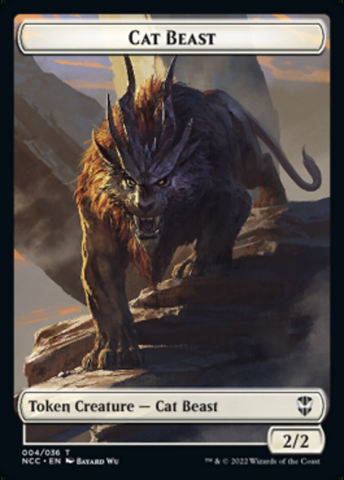 Soldier (09) // Cat Beast Double-Sided Token [Streets of New Capenna Commander Tokens] | Kessel Run Games Inc. 