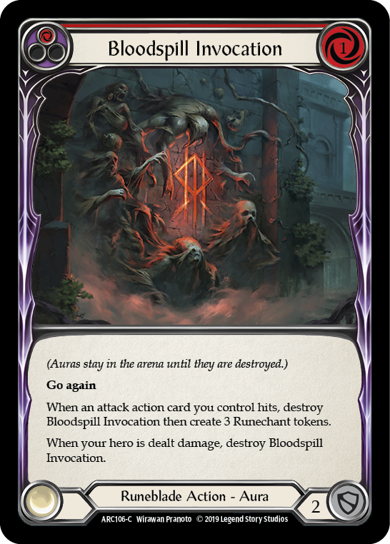 Bloodspill Invocation (Red) [ARC106-C] (Arcane Rising)  1st Edition Rainbow Foil | Kessel Run Games Inc. 