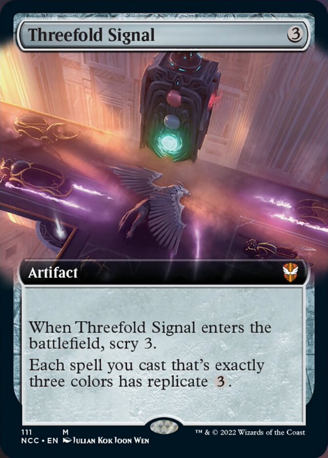 Threefold Signal (Extended Art) [Streets of New Capenna Commander] | Kessel Run Games Inc. 